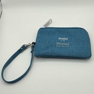 A HTF From Japan Blue Anello NWOT Vintage Zip ID Wallet Card Wallet
